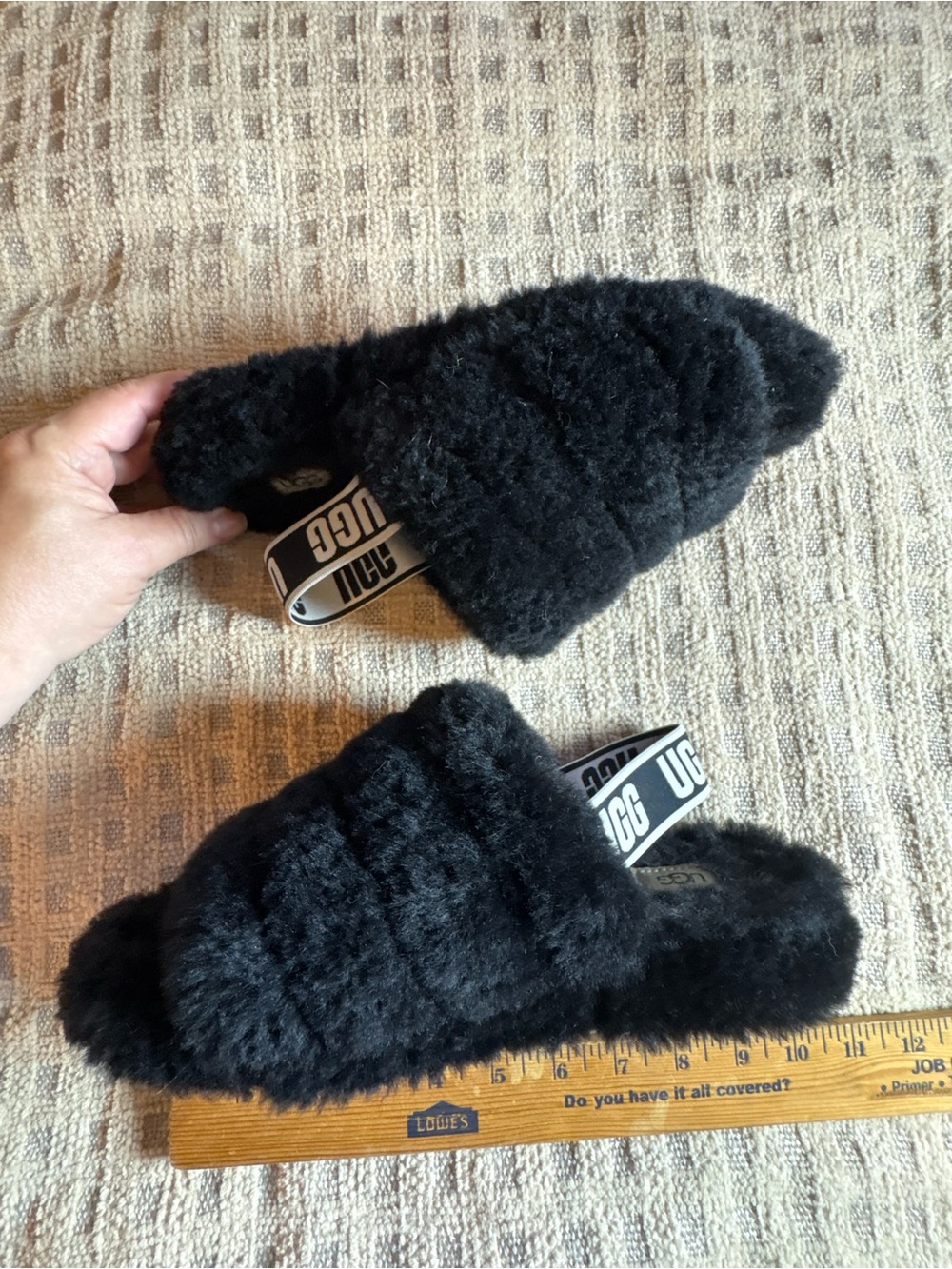 UGG  Black Cozy Shearling Slide Sandals